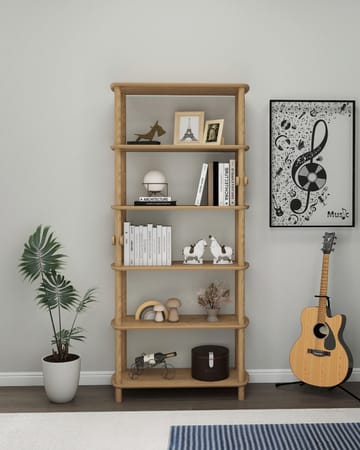 Pienk Hög Bokhylla 80 cm i Ek - Brun - Förvaring - Hyllor - Bokhylla