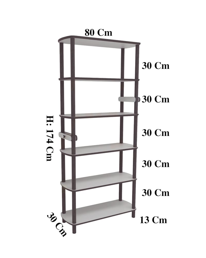 Pienk Hög Bokhylla 80 cm i Ek - Brun - Förvaring - Hyllor - Bokhylla