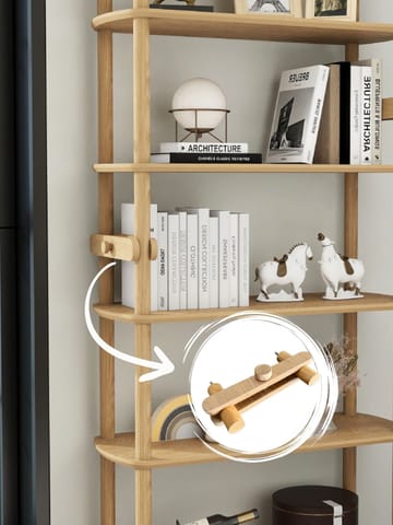 Pienk Hög Bokhylla 80 cm i Ek - Brun - Förvaring - Hyllor - Bokhylla