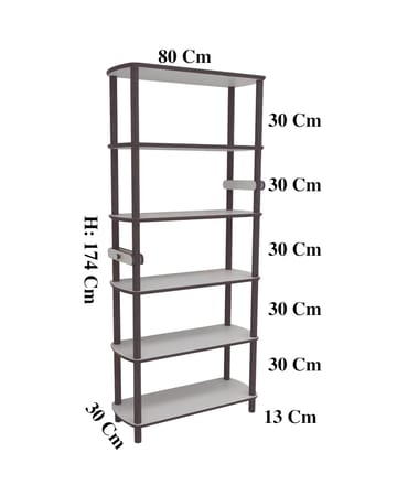Pienk Hög Bokhylla 80 cm i Ek och - Vit|Brun - Förvaring - Hyllor - Bokhylla