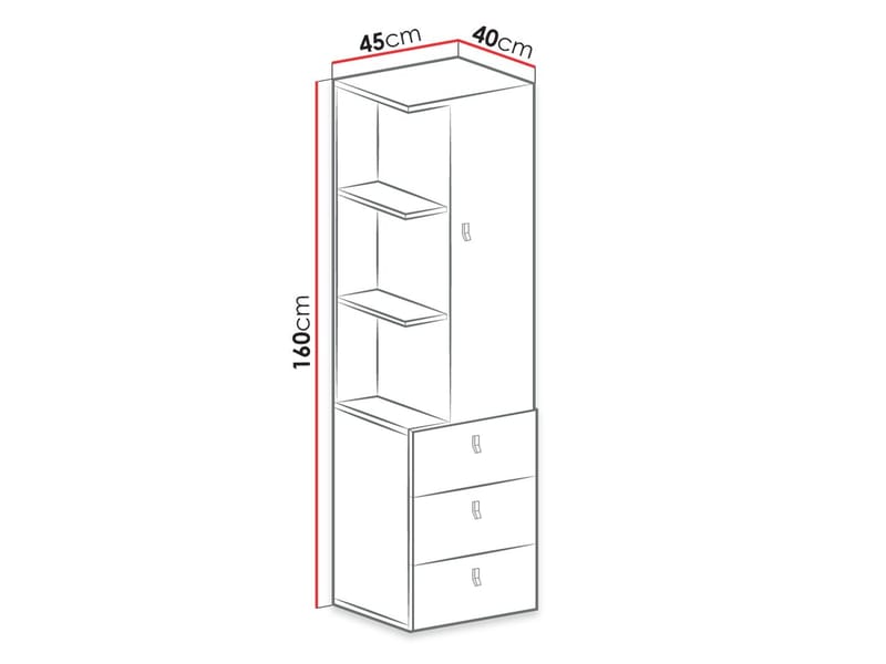 Planeta Bokhylla 45 cm i Trä - Blå|Vit - Förvaring - Hyllor - Bokhylla