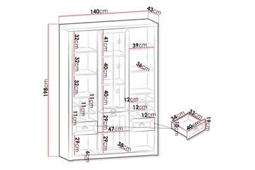 Prowansja Bokhylla 140 cm - Vit/Trä - Förvaring - Hyllor - Bokhylla