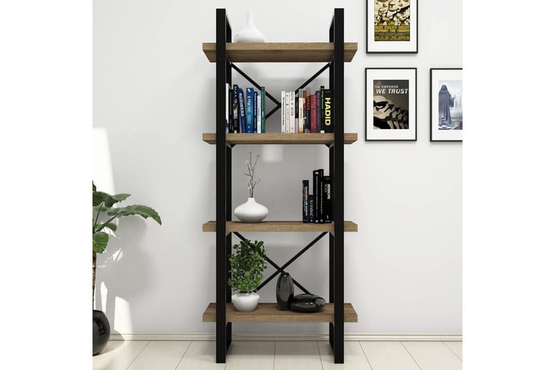 Puqa Bokhylla 66 cm i Valnöt - Brun - Förvaring - Hyllor - Bokhylla