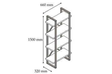 Puqa Bokhylla 66 cm i Valnöt - Brun - Förvaring - Hyllor - Bokhylla