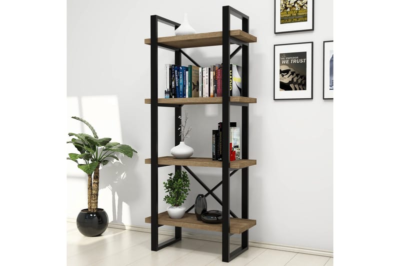 Puqa Bokhylla 66 cm i Valnöt - Brun - Förvaring - Hyllor - Bokhylla