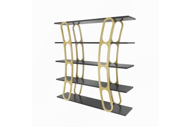 Quenla Bokhylla 120 cm - Guld/Svart - Förvaring - Hyllor - Bokhylla