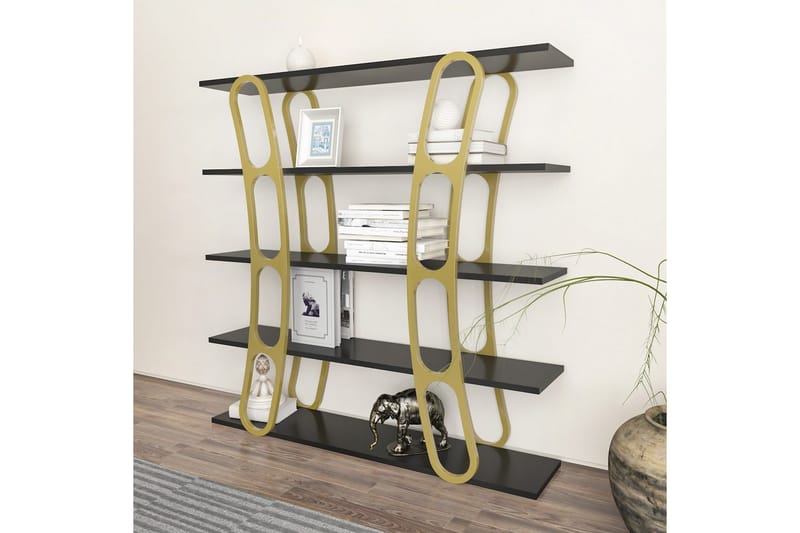 Quenla Bokhylla 120 cm - Guld/Svart - Förvaring - Hyllor - Bokhylla