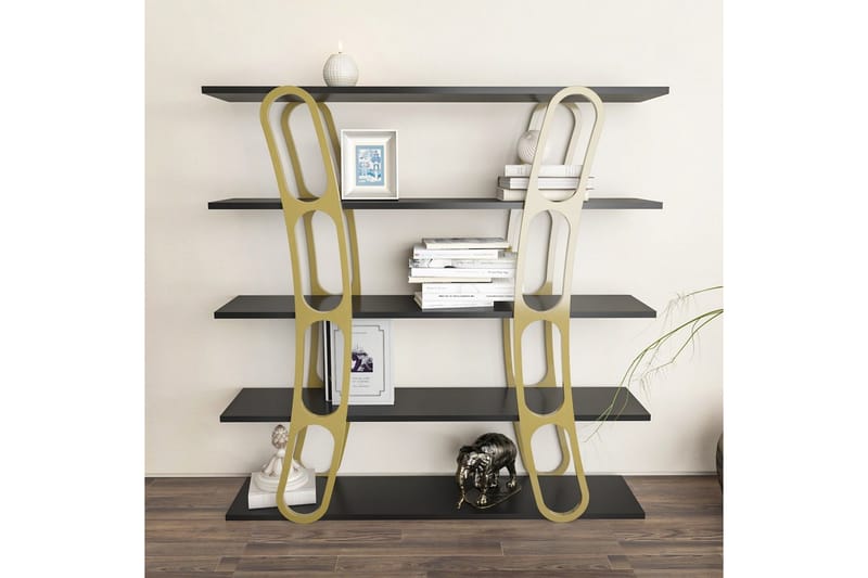 Quenla Bokhylla 120 cm - Guld/Svart - Förvaring - Hyllor - Bokhylla