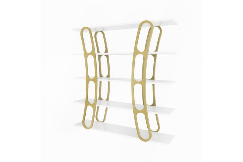 Quenla Bokhylla 120 cm - Guld/Vit - Förvaring - Hyllor - Bokhylla