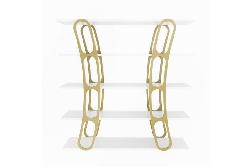 Quenla Bokhylla 120 cm - Guld/Vit - Förvaring - Hyllor - Bokhylla
