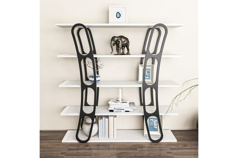 Quenla Bokhylla 120 cm - Svart/Vit - Förvaring - Hyllor - Bokhylla