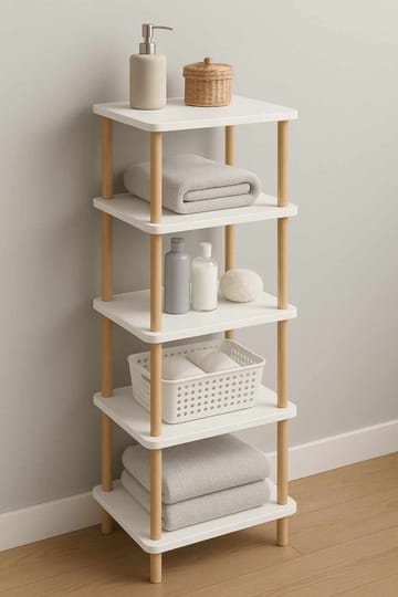 Ryrhyrdhonar Badrumshylla 40x185x30 cm - Vit - Förvaring - Hyllor - Badrumshylla
