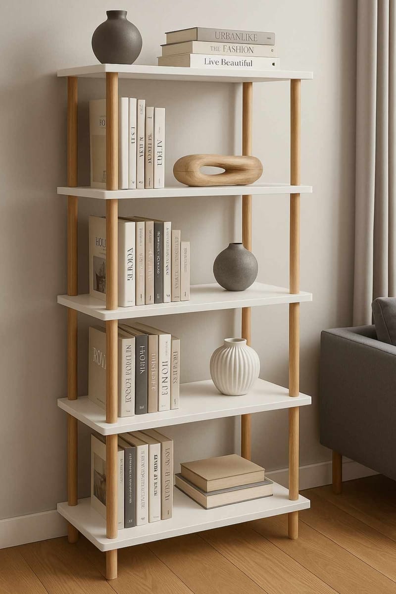 Ryrhyrdhonar Bokhylla 60x136x25 cm - Vit - Förvaring - Hyllor - Bokhylla