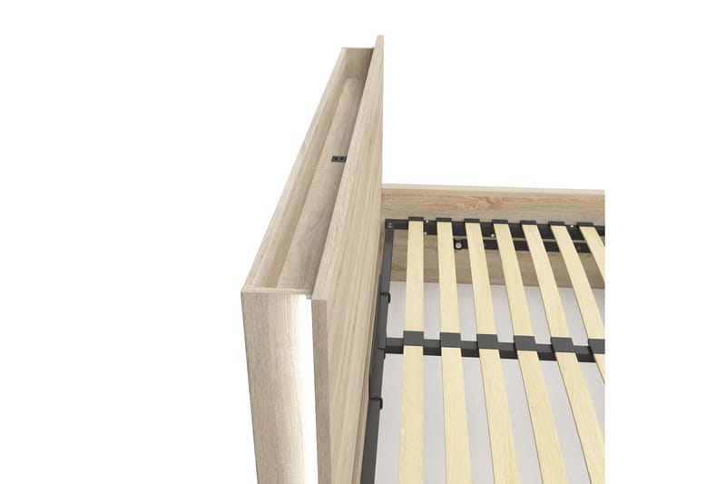 TOMARES Sängskena 12x138 cm med USB Natur - Brun - Förvaring - Hyllor - Sänghylla