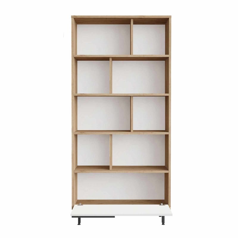 Sarnor Bokhylla 83,9x163,6x29,5 cm - Naturlig och vit - Förvaring - Hyllor - Bokhylla