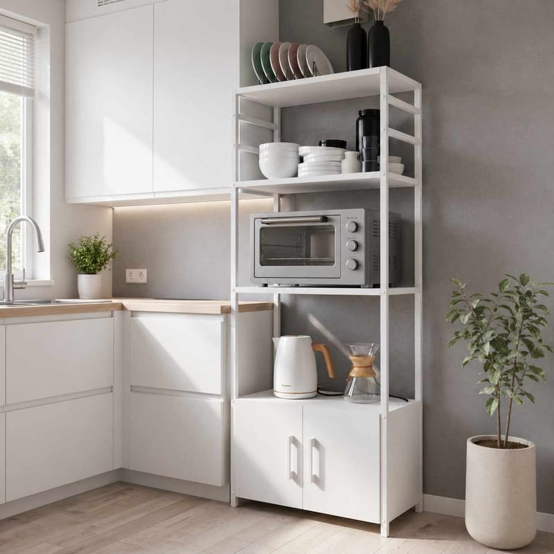 Selvo Multifunktionshylla 56x138x30 cm - Vit - Förvaring - Hyllor - Hyllplan & hyllkonsoler