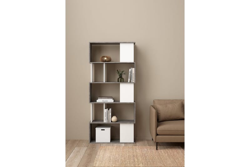 Shivani Bokhylla 80 cm - Mörkgrå/Vit - Förvaring - Hyllor - Bokhylla