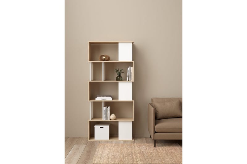 Shivani Bokhylla 80 cm - Natur/Vit - Förvaring - Hyllor - Bokhylla