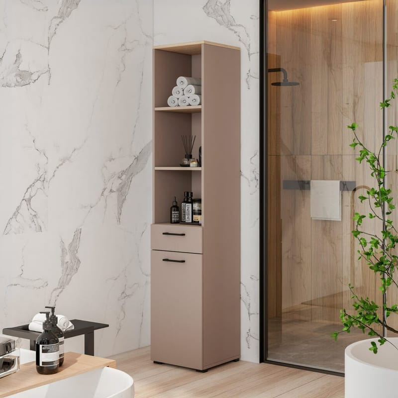 Skåp Rosa 1 låda 1 dörr - Förvaring - Hyllor - Bokhylla