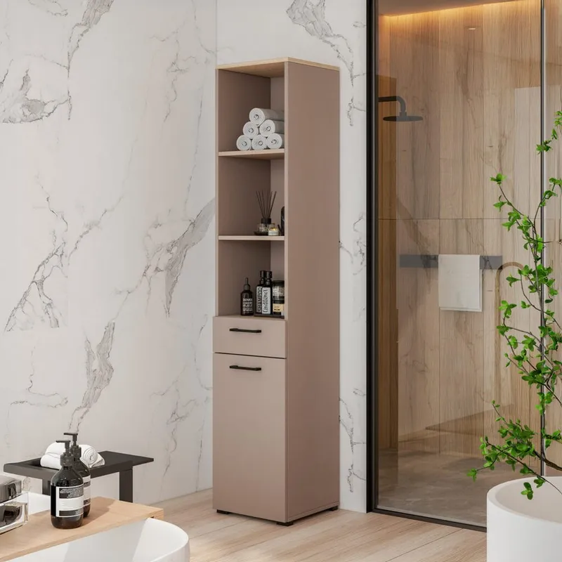 Skåp Rosa 1 låda 1 dörr - Förvaring - Hyllor - Bokhylla