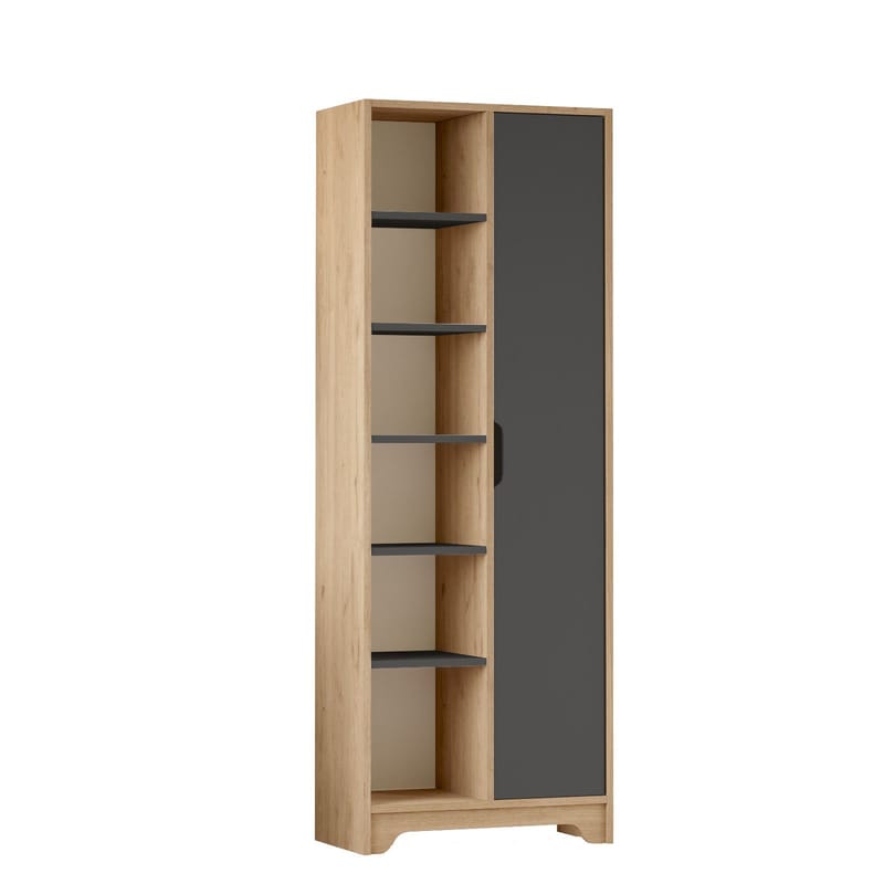 Solor Bokhylla 72 cm i Ek, Brun|Grå