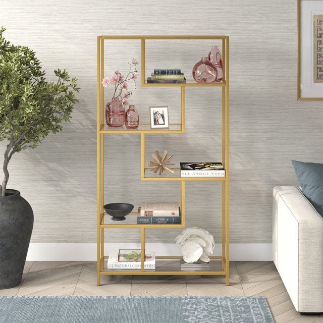Sorena Bokhylla 90x172 cm - Guld/transparent - Förvaring - Hyllor - Bokhylla