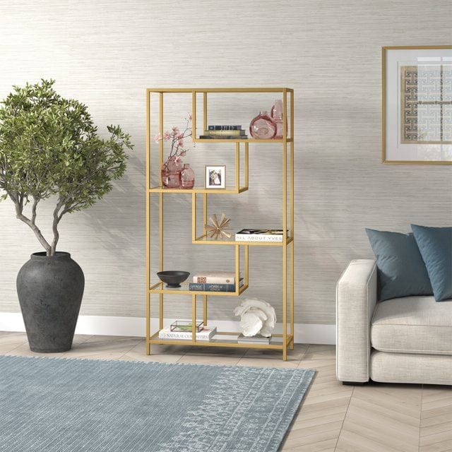 Sorena Bokhylla 90x172 cm - Guld/transparent - Förvaring - Hyllor - Bokhylla