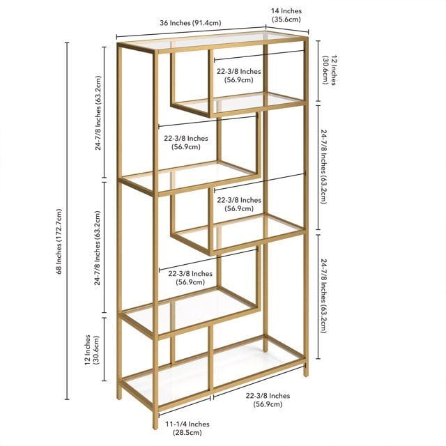 Sorena Bokhylla 90x172 cm - Guld/transparent - Förvaring - Hyllor - Bokhylla