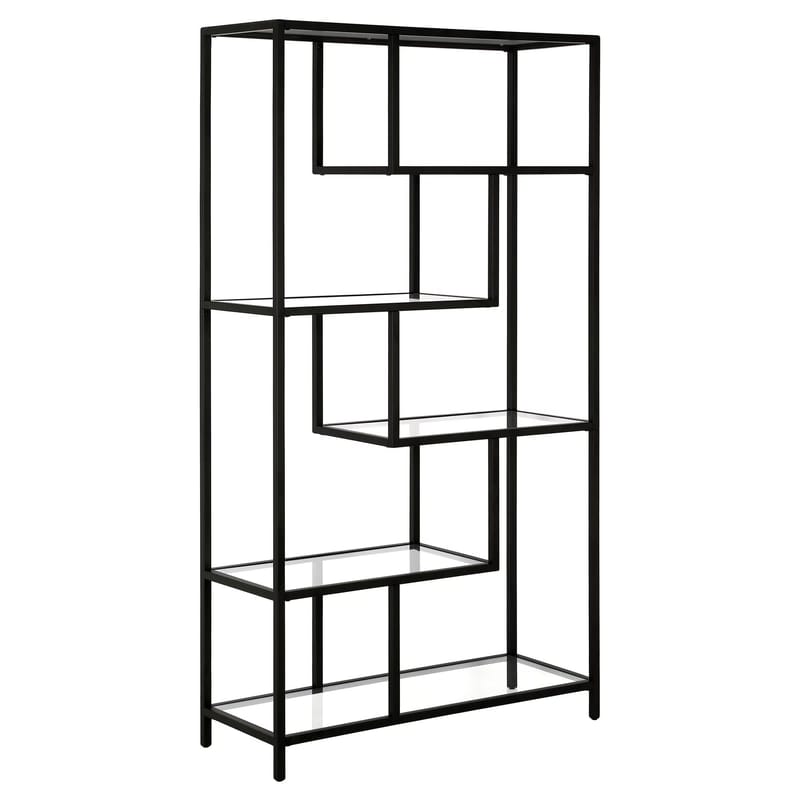 Sorena Bokhylla 90x172 cm - Svart och transparent - Förvaring - Hyllor - Bokhylla