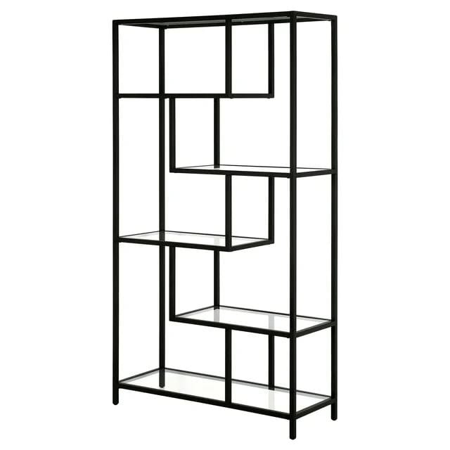 Sorena Bokhylla 90x172 cm - Svart och transparent - Förvaring - Hyllor - Bokhylla