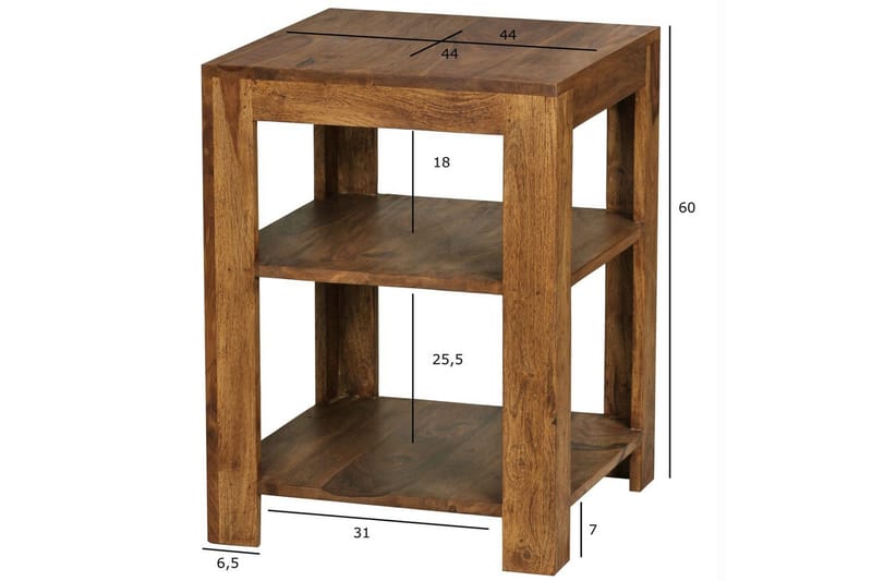 Stående hylla Wohnling massivt trä, förvaringsutrymme, herrgårdsstil 60 cm - 60 cm - Förvaring - Hyllor - Hyllplan & hyllkonsoler