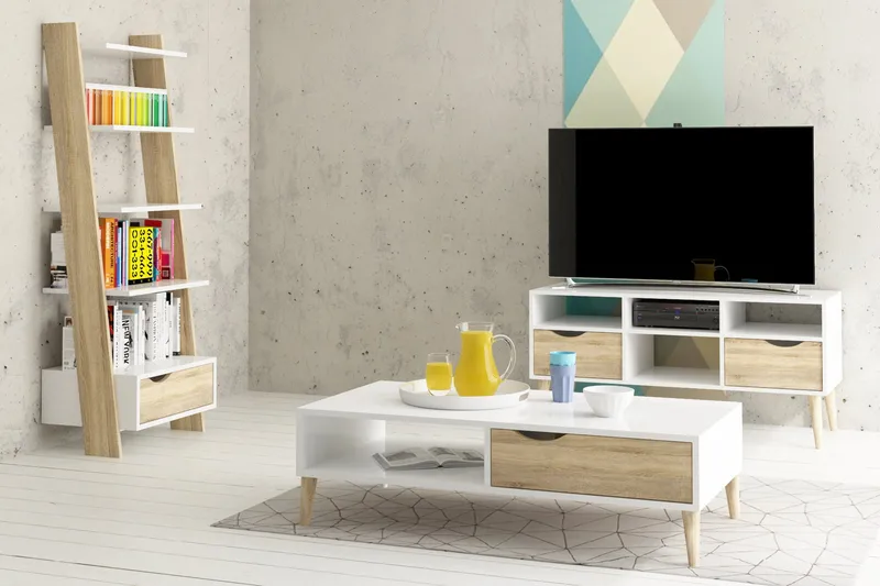 Delta Steghylla 55 cm - Vit/Ek - Förvaring - Hyllor - Steghylla & trapphylla