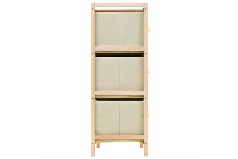 Förvaringshylla med 6 tygkorgar cedarträ beige - Beige - Förvaring - Hyllor - Steghylla & trapphylla