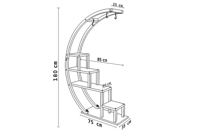 Gardellis Steghylla 85x35 cm - Svart - F örvaring - Hyllor - Steghylla & trapphylla