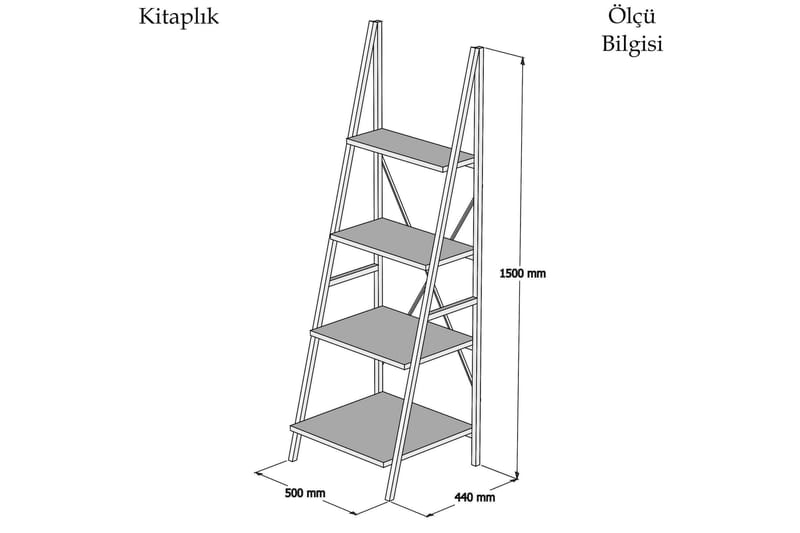 REFUGIA Bokhylla Valnöt/Svart - Valnöt/Svart - Steghylla & trapphylla