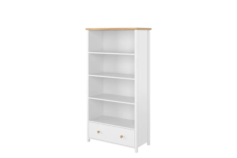 Storys Bokhylla 85 cm i Ek, Vit