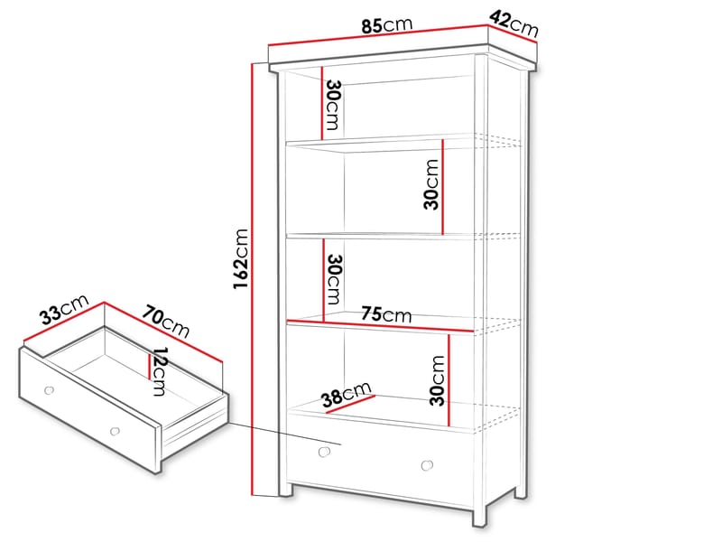 Storys bokhylla 85x162 cm - Beige, ek - Förvaring - Hyllor - Bokhylla