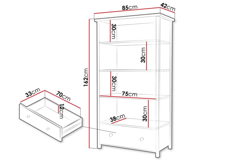 Storys Bokhylla 85x42 cm - Svart - Förvaring - Hyllor - Bokhylla