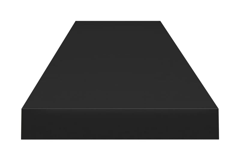 Svävande vägghyllor 2 st svart 120x23,5x3,8 cm MDF - Svart - Kökshylla - Vägghylla