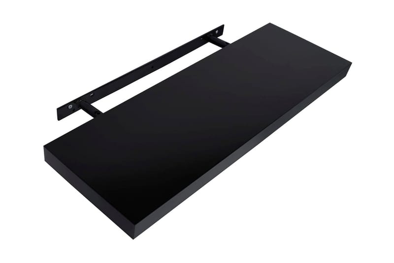 Svävande vägghyllor 2 st svart 80x20x3,8 cm - Svart - Kökshylla - Vägghylla