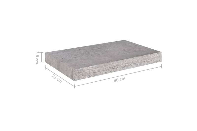 Svävande vägghyllor 4 st betonggrå 40x23x3,8 cm MDF - Betonggrå - Förvaring - Köksförvaring - Kökshylla