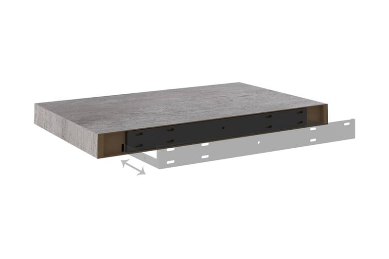 Svävande vägghyllor 4 st betonggrå 50x23x3,8 cm MDF - Betonggrå - Förvaring - Köksförvaring - Kökshylla