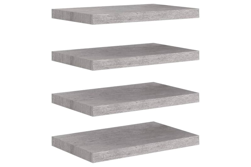 Svävande vägghyllor 4 st betonggrå 50x23x3,8 cm MDF - Betonggrå - Förvaring - Köksförvaring - Kökshylla