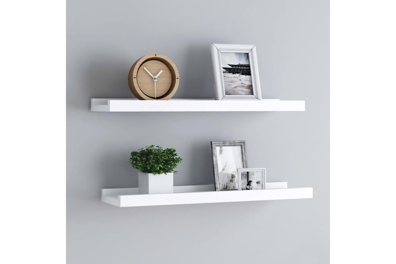 Tavellist 2 st vit 60x9x3 cm MDF - Vit - Förvaring - Hyllor - Tavelhylla & tavellist