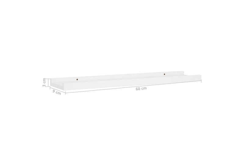 Tavellist 2 st vit 60x9x3 cm MDF - Vit - Förvaring - Hyllor - Tavelhylla & tavellist