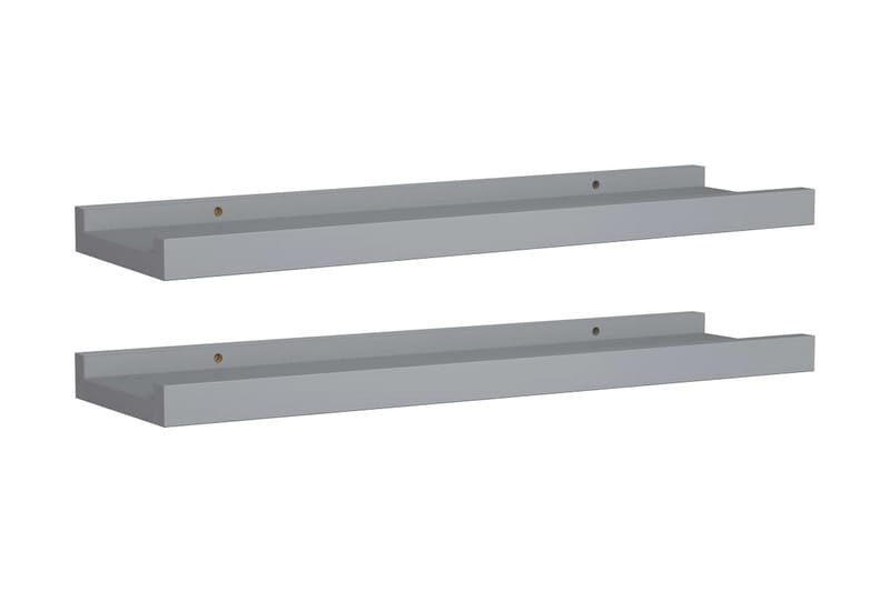 Tavellister 2 st grå 40x9x3 cm MDF - Grå - Förvaring - Hyllor - Tavelhylla & tavellist