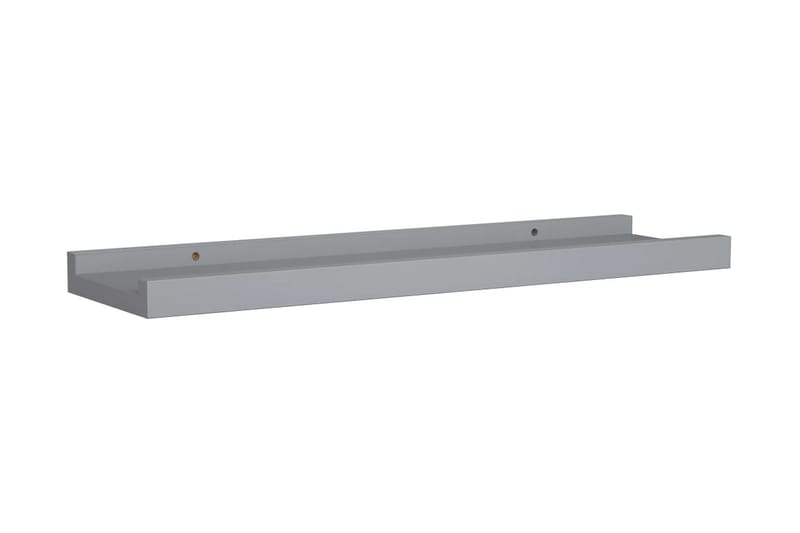 Tavellister 2 st grå 40x9x3 cm MDF - Grå - Förvaring - Hyllor - Tavelhylla & tavellist