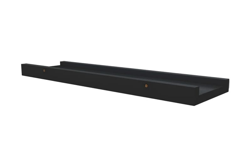 Tavellister 2 st svart 40x9x3 cm MDF - Svart - Förvaring - Hyllor - Tavelhylla & tavellist