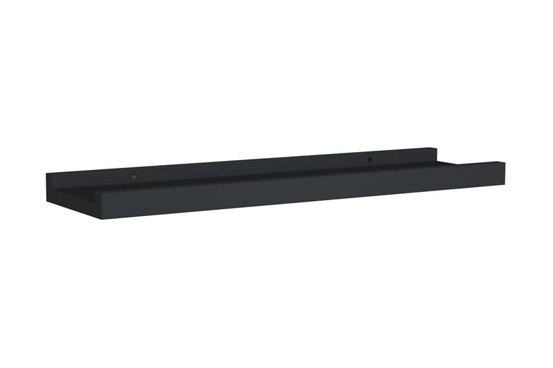 Tavellister 2 st svart 40x9x3 cm MDF - Svart - Förvaring - Hyllor - Tavelhylla & tavellist