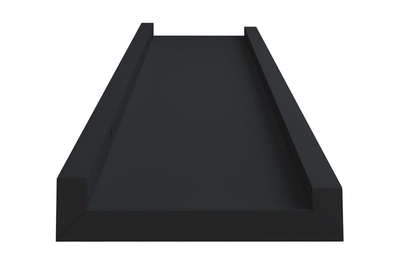 Tavellister 2 st svart 40x9x3 cm MDF - Svart - Tavelhylla & tavellist